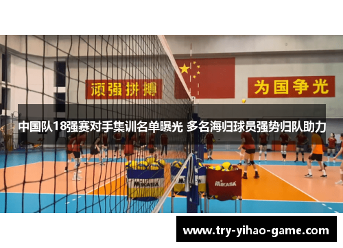 中国队18强赛对手集训名单曝光 多名海归球员强势归队助力